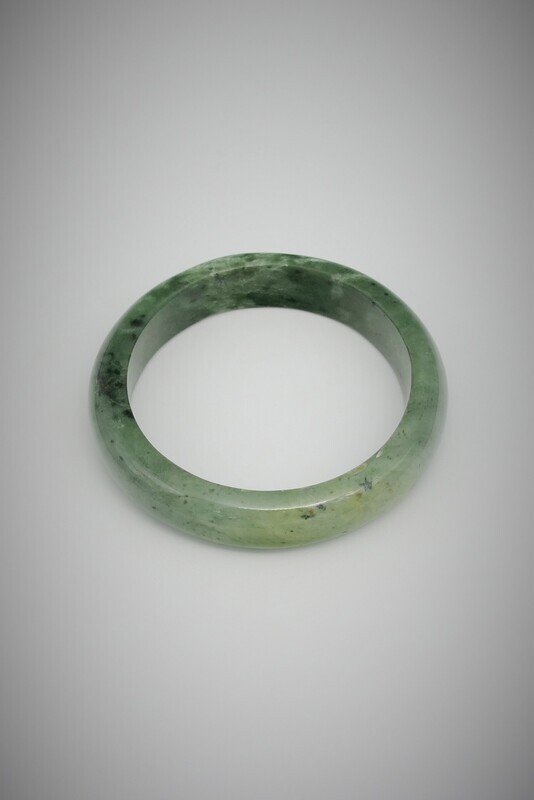 Moko Pounamu NZ Genuine  Kokopu Greenstone Solid Bangle - Purerua 73mm