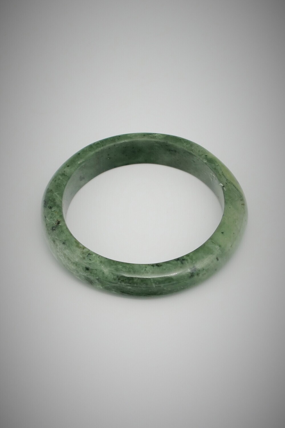 Moko Pounamu NZ Genuine  Kokopu Greenstone Solid Bangle - Pukewharariki 73mm