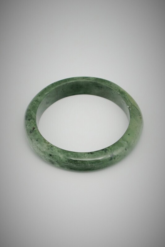 Moko Pounamu NZ Genuine  Kokopu Greenstone Solid Bangle - Pukewharariki 73mm
