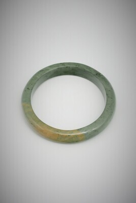 Moko Pounamu NZ Genuine  Marsden Flower Greenstone Solid Bangle - Tutekehua 73mm
