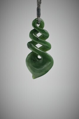 Moko Pounamu Triple Pikorua (Twist) NZ Genuine Kawakawa Greenstone - Parapara Moko Pounamu Triple Pikorua (Twist) NZ Genuine Kawakawa Greenstone - Parapara
