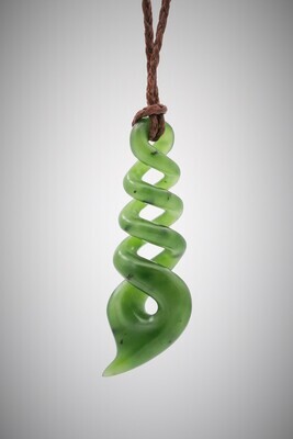 Moko Pounamu Quadruple Pikorua (Twist) NZ Genuine Kahurangi Greenstone - Kotuku Moko Pounamu Quadruple Pikorua (Twist) NZ Genuine Kahurangi Greenstone - Kotuku
