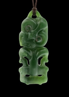 Moko Pounamu Hei Tiki NZ Genuine Kahurangi Flower Greenstone - Pangatotara Moko Pounamu Hei Tiki NZ Genuine Kahurangi Flower Greenstone - Pangatotara