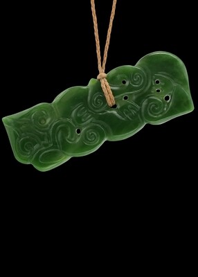Moko Pounamu Hei Tiki Genuine NZ Kahurangi Greenstone - Tahunanui Moko Pounamu Hei Tiki Genuine NZ Kahurangi Greenstone - Tahunanui