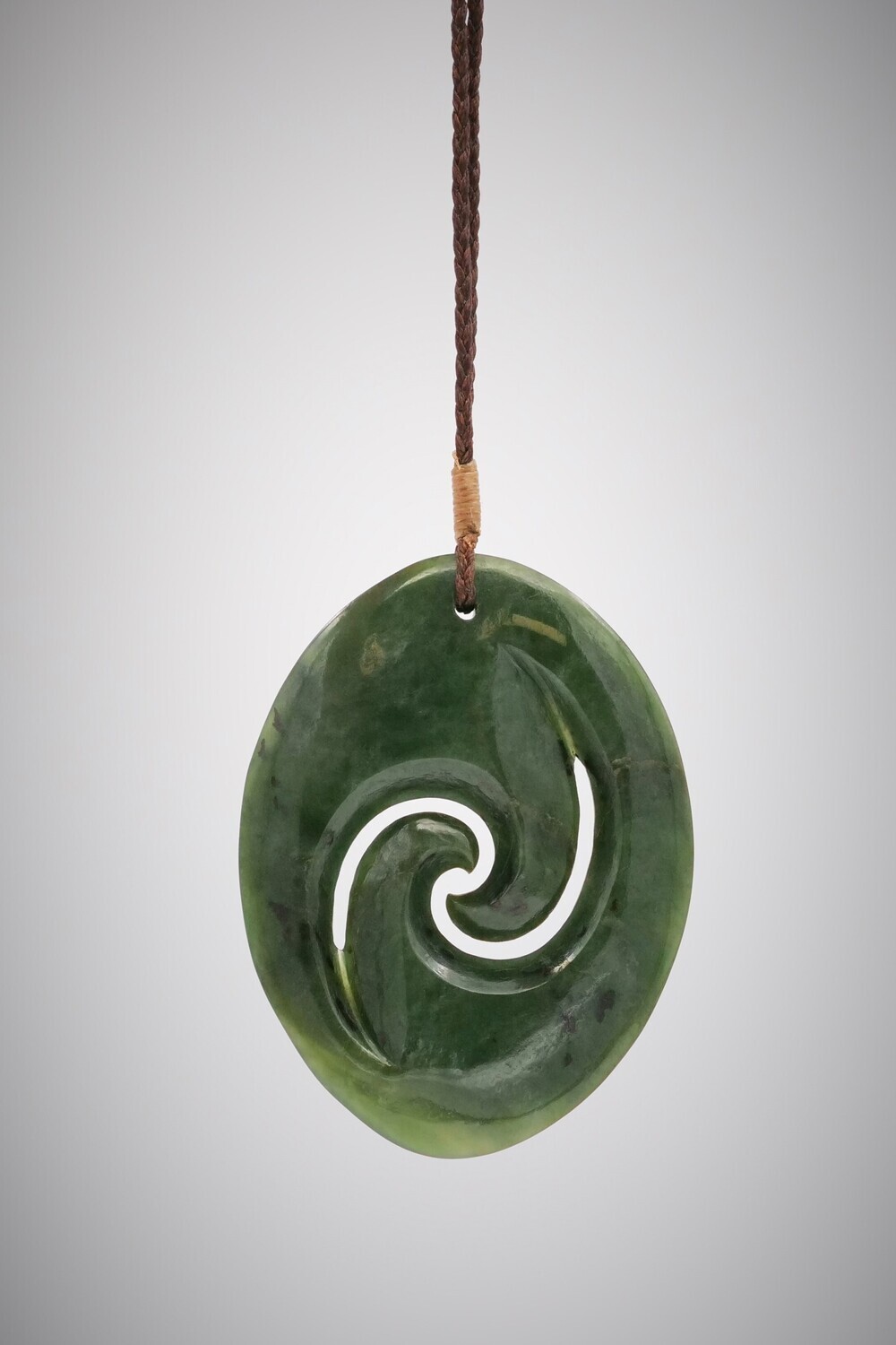 Moko Pounamu Double Koru NZ Genuine Kawakawa Greenstone - Tongoio Moko Pounamu Double Koru NZ Genuine Kawakawa Greenstone - Tongoio