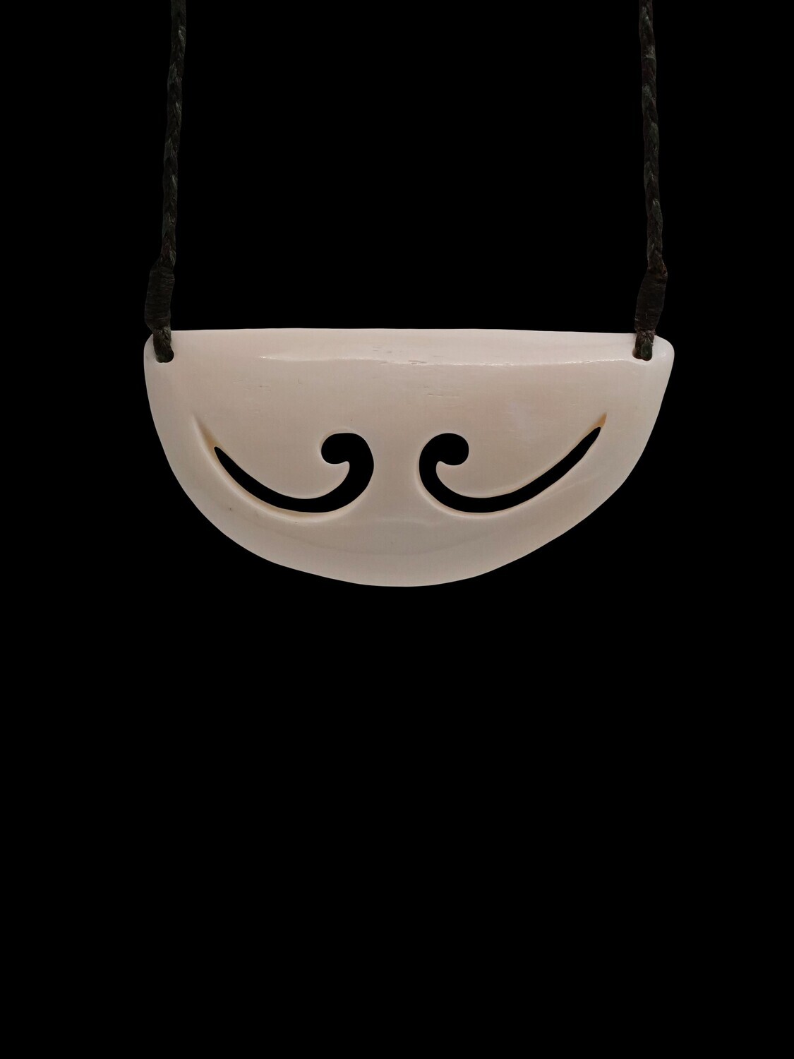 Moko Pounamu Breastplate Bone Carving AB35