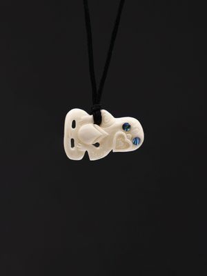 Moko Pounamu Hei Tiki Bone Carving - AB36