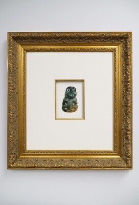 Moko Pounamu Framed Tiki NZ Genuine Kawakawa Flower Greenstone - Titirangi Moko Pounamu Framed Tiki NZ Genuine Kawakawa Flower Greenstone - Titirangi
