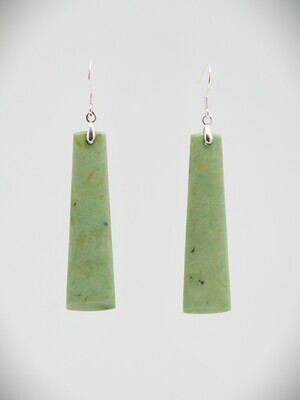 Moko Pounamu Kokopu Genuine NZ Greenstone & Sterling Silver Earrings 09951