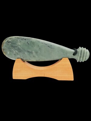 Moko Pounamu Mere NZ Genuine Inanga Greenstone - Opihi Moko Pounamu Mere NZ Genuine Inanga Greenstone - Opihi