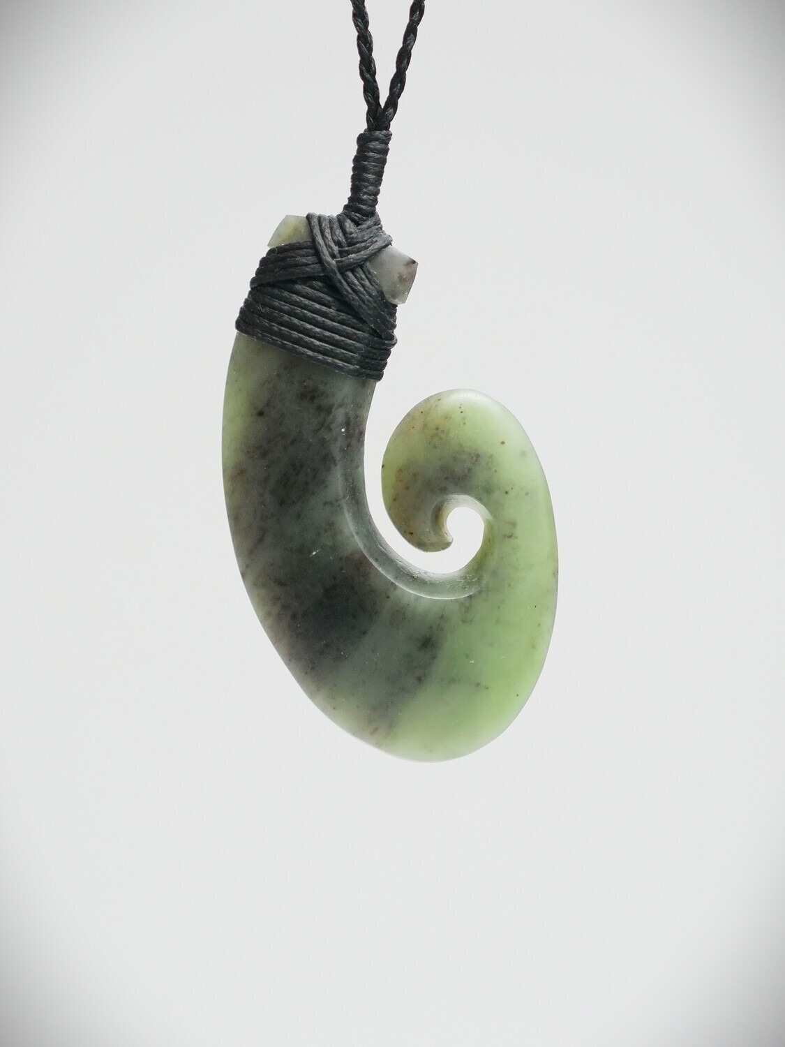 Moko Pounamu Hei Matau (Hook) NZ Genuine Totoweka Greenstone - Te Whare Ra Moko Pounamu Hei Matau (Hook) NZ Genuine Totoweka Greenstone - Te Whare Ra