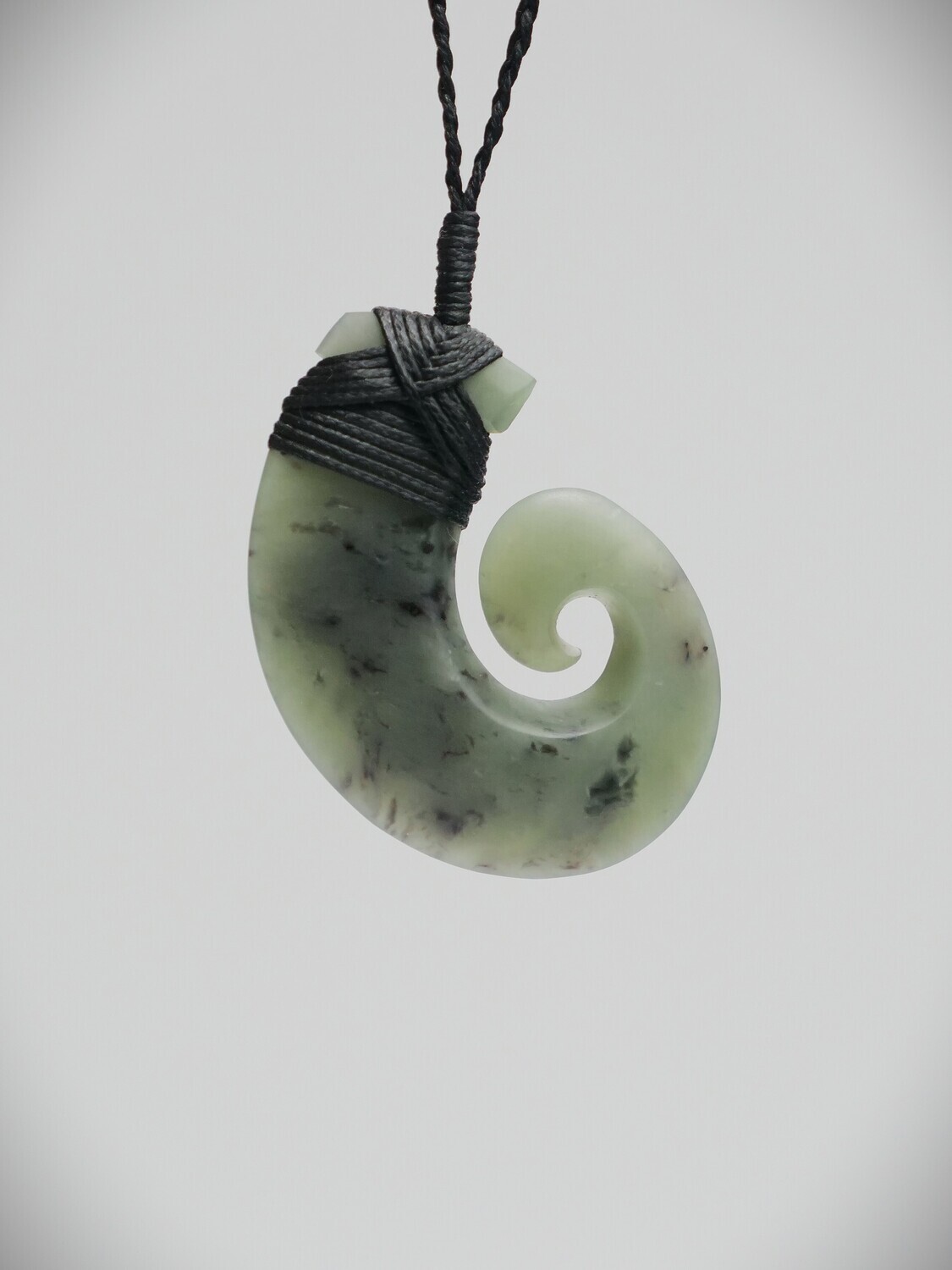 Moko Pounamu Hei Matau (Hook) NZ Genuine Hapopo Greenstone - Tuamarina