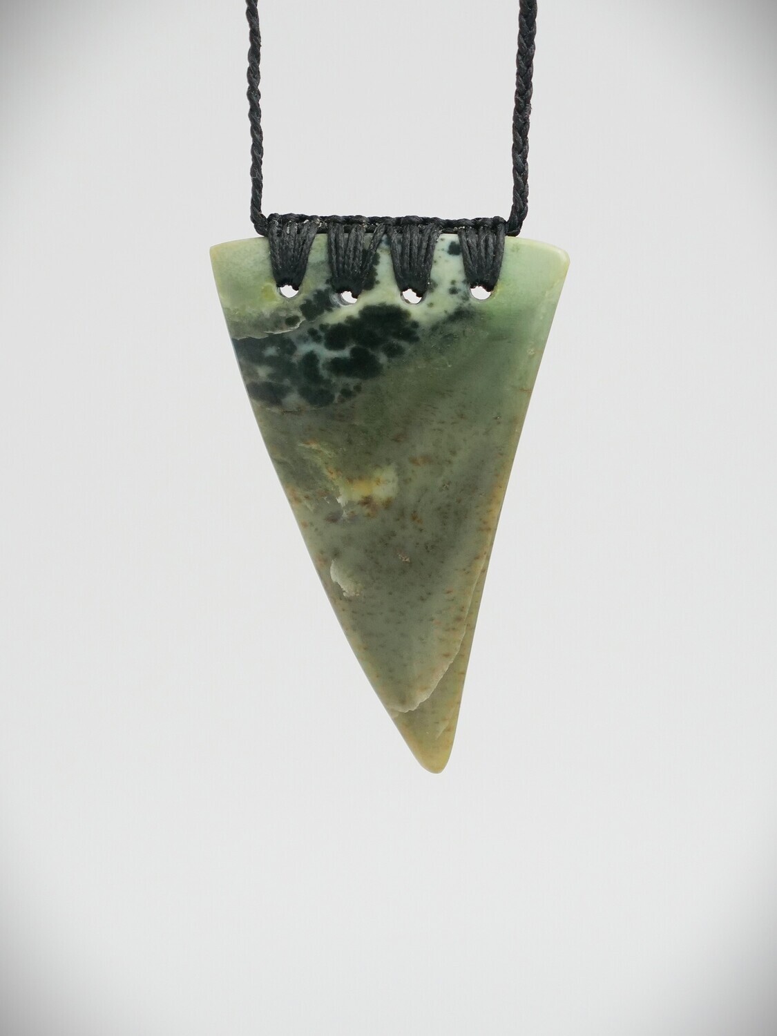Moko Pounamu Rei Niho (Whale Tooth) NZ Genuine Inanga Greenstone - Omanawa Moko Pounamu Rei Niho (Whale Tooth) NZ Genuine Inanga Greenstone - Omanawa