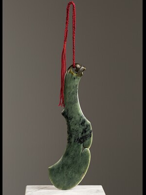 Moko Pounamu Wahaika Sculpture NZ Genuine Hapopo Greenstone - Puponga Moko Pounamu Wahaika Sculpture NZ Genuine Hapopo Greenstone - Puponga