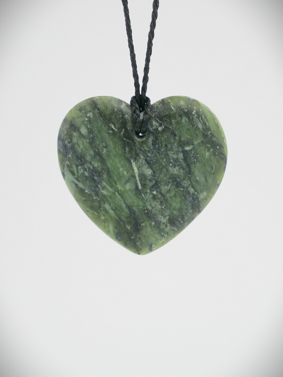 Moko Pounamu Manawa (Heart) Douglas Creek Serpentinite NZ Genuine Pounamu Greenstone - Waikeria