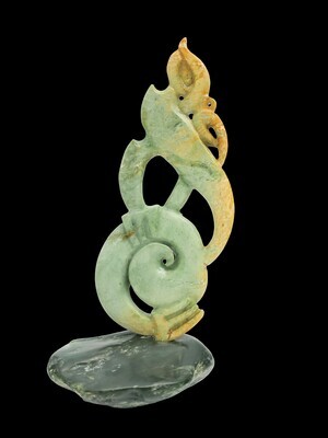 Moko Pounamu Manaia NZ Genuine Auhunga Flower Greenstone - Kaiwhia Moko Pounamu Manaia NZ Genuine Auhunga Flower Greenstone - Kaiwhia