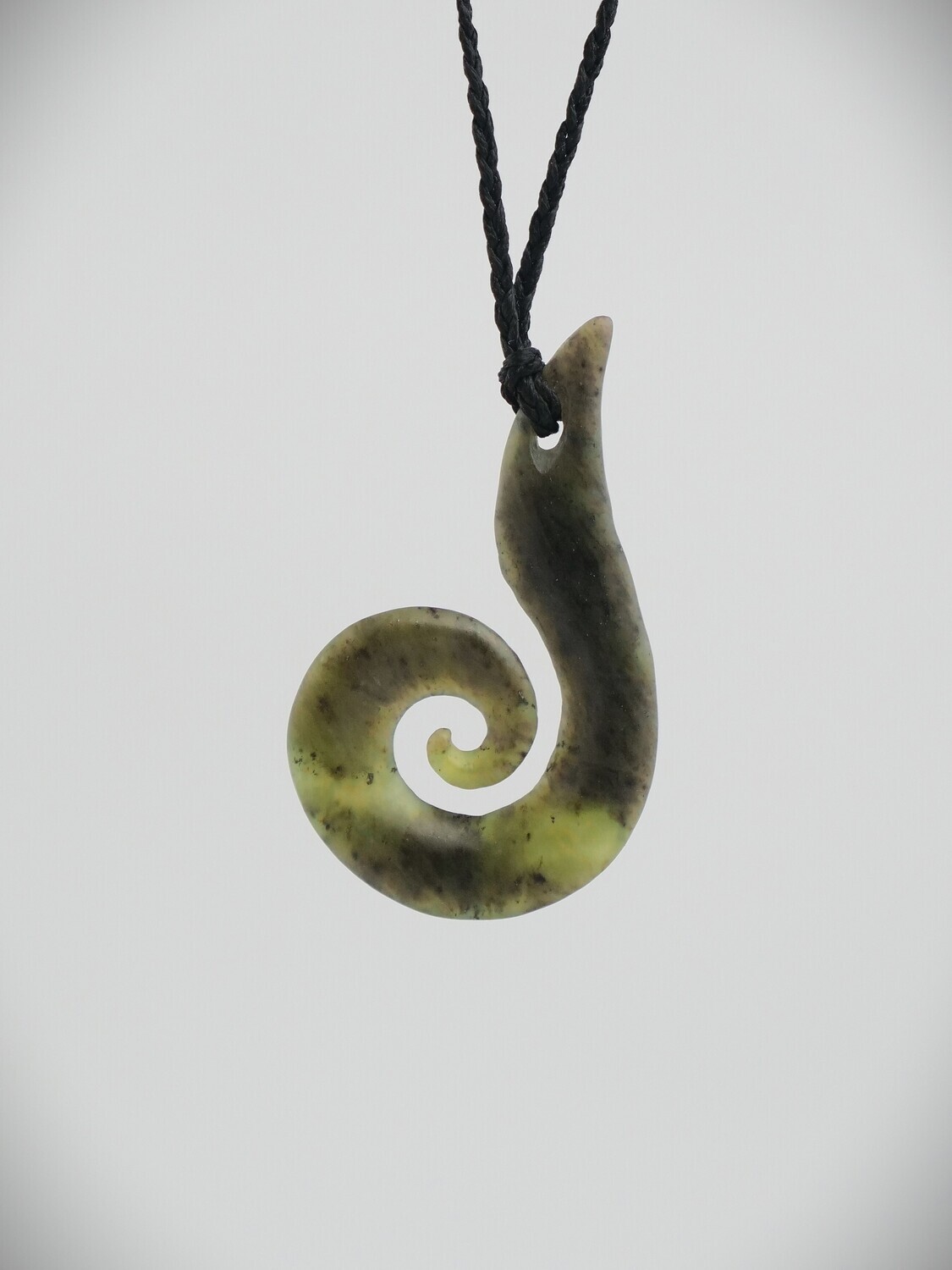 Moko Pounamu Contemporary Hei Matau NZ Genuine Totoweka Greenstone - Waituhi Moko Pounamu Contemporary Hei Matau NZ Genuine Totoweka Greenstone - Waituhi