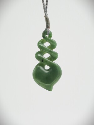 Moko Pounamu Triple Pikorua (Twist) NZ Genuine Kawakawa Greenstone - Paranui Moko Pounamu Triple Pikorua (Twist) NZ Genuine Kawakawa Greenstone - Paranui