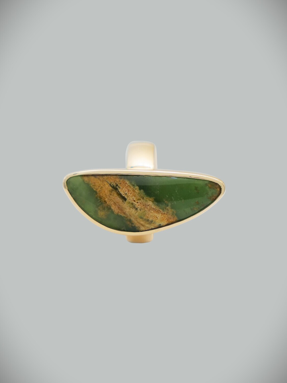 Moko Pounamu Gilt Jewellery Marsden Flower Pounamu & 9ct Gold Ring 10540 Moko Pounamu Gilt Jewellery Marsden Flower Pounamu & 9ct Gold Ring 10540