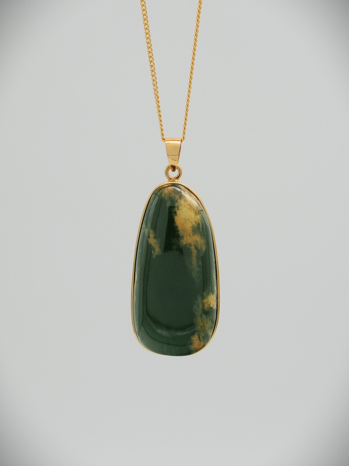 Moko Pounamu Marsden Flower Greenstone and 14ct Gold Pendant 10538