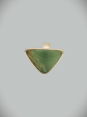 Moko Pounamu Gilt Jewellery Inanga Flower Pounamu & 9ct Gold Ring 10541