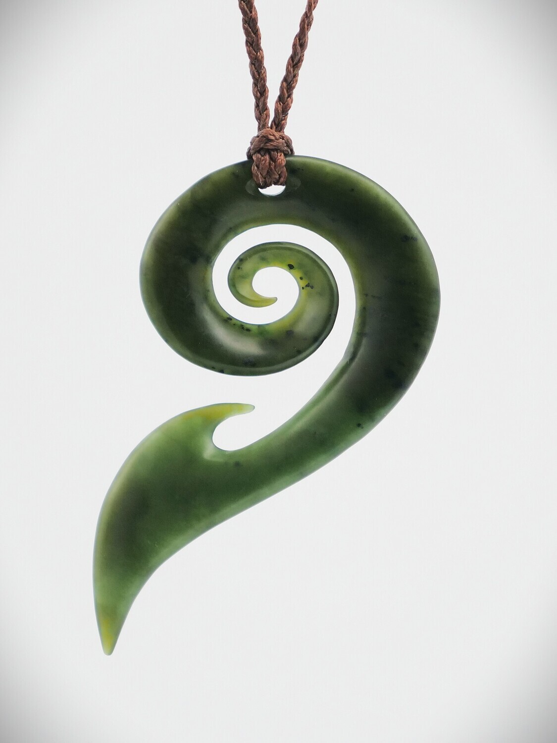 Moko Pounamu Koru NZ Genuine Kawakawa Greenstone - Hokitika Moko Pounamu Koru NZ Genuine Kawakawa Greenstone - Hokitika
