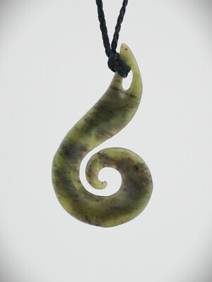 Moko Pounamu Hei Matau (Hook) NZ Genuine Totoweka Greenstone - Anakiwa Moko Pounamu Hei Matau (Hook) NZ Genuine Totoweka Greenstone - Anakiwa