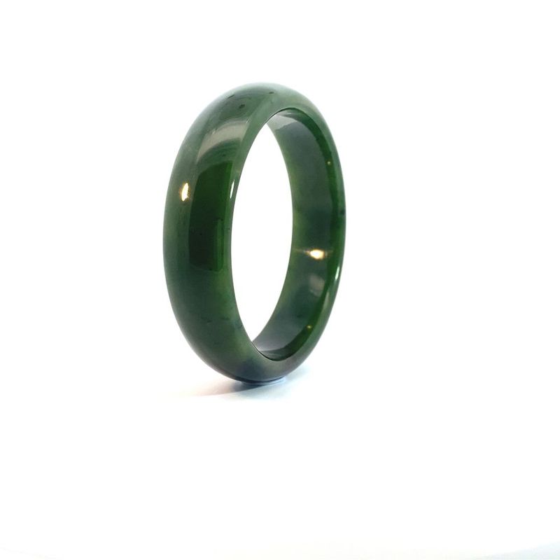 Moko Pounamu Solid Bangle NZ Genuine  Kawakawa Greenstone  - Tawhaki 63mm