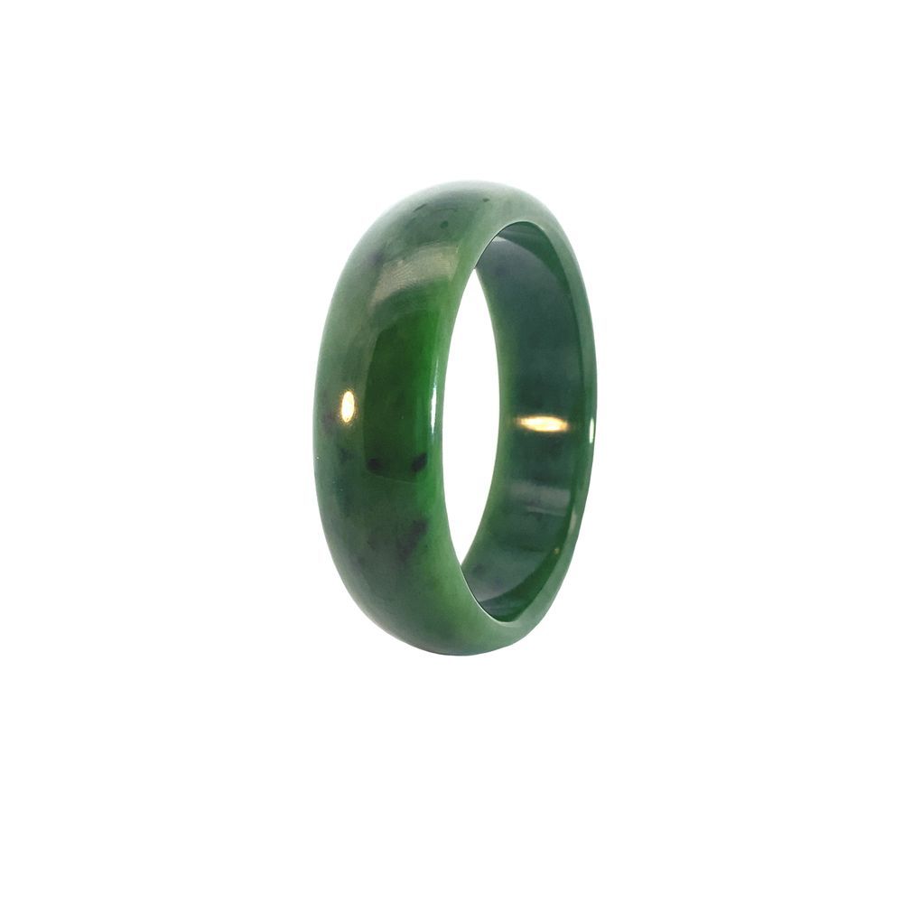 Moko Pounamu Solid Bangle NZ Genuine  Kawakawa Greenstone  - Waiariari 61mm
