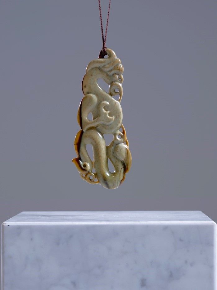 Moko Pounamu Manaia NZ Genuine Kokopu Greenstone - Waikowhai