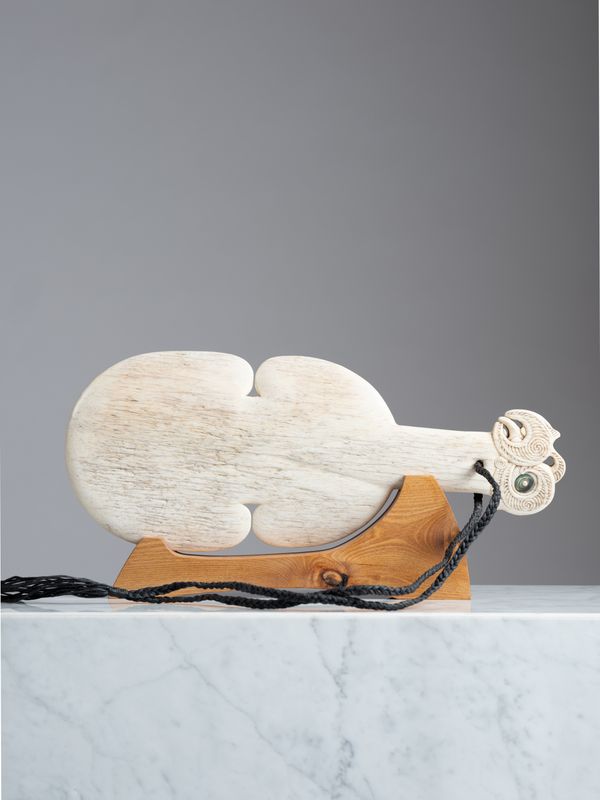 Moko Pounamu Whale Bone Patu - Ahuriri Moko Pounamu Whale Bone Patu - Ahuriri