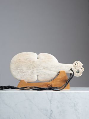 Moko Pounamu Whale Bone Patu - Ahuriri