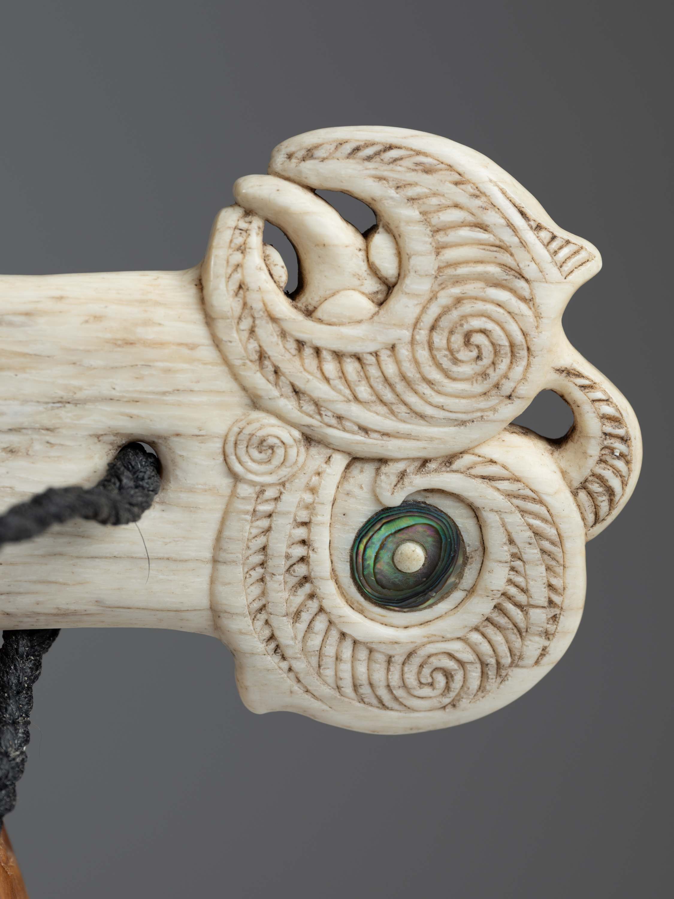 Moko Pounamu Whale Bone Patu - Ahuriri