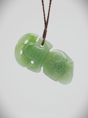Moko Pounamu Hei Tiki Genuine NZ Inanga Greenstone - Otematata Moko Pounamu Hei Tiki Genuine NZ Inanga Greenstone - Otematata