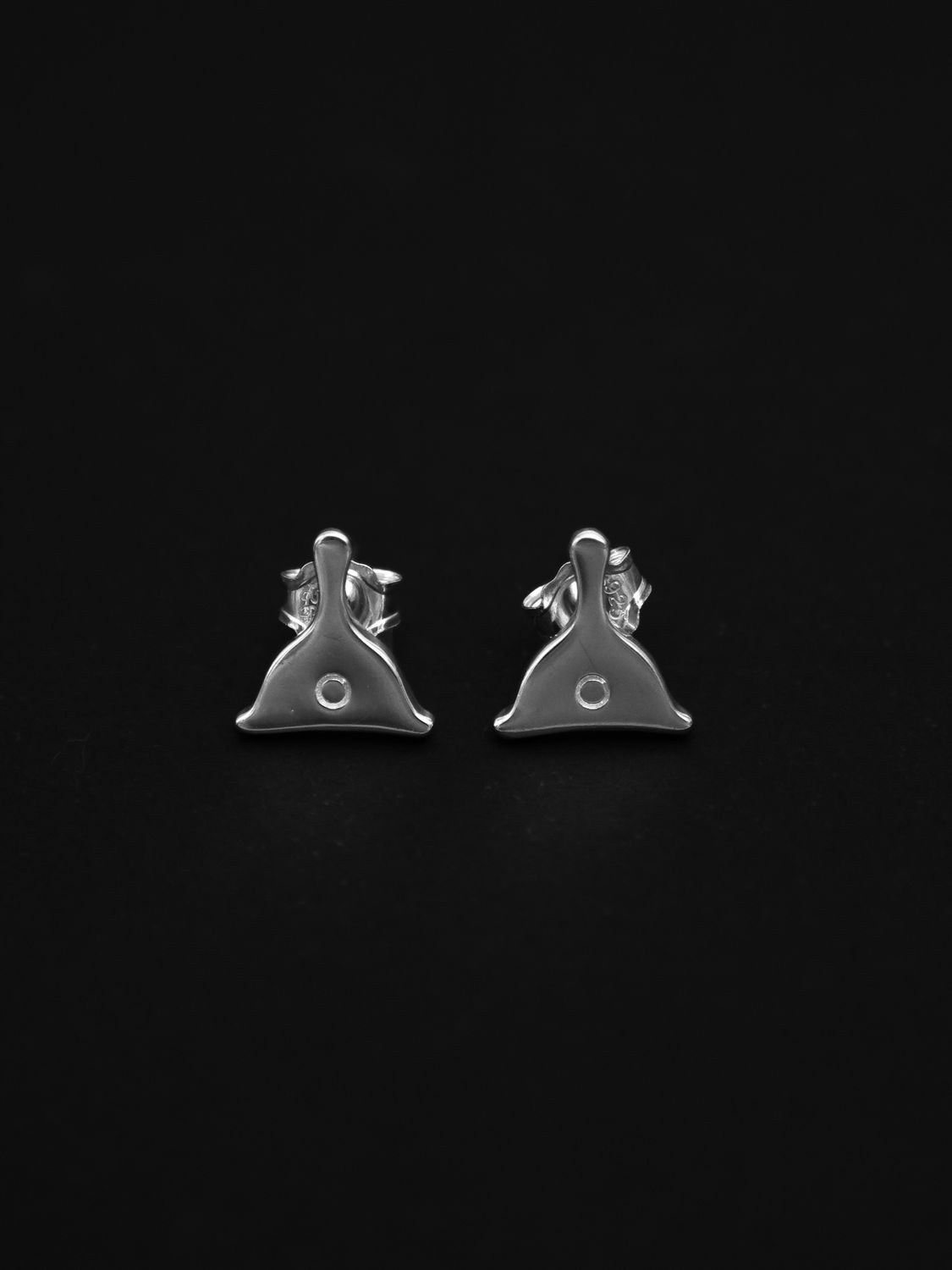 Moko Pounamu Sterling Silver Shepherds Whistle Stud Earrings SW7 Moko Pounamu Sterling Silver Shepherds Whistle Stud Earrings SW7