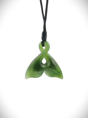 Moko Pounamu Pikorua Whale Tail NZ Genuine Kahurangi Greenstone - Kākahi