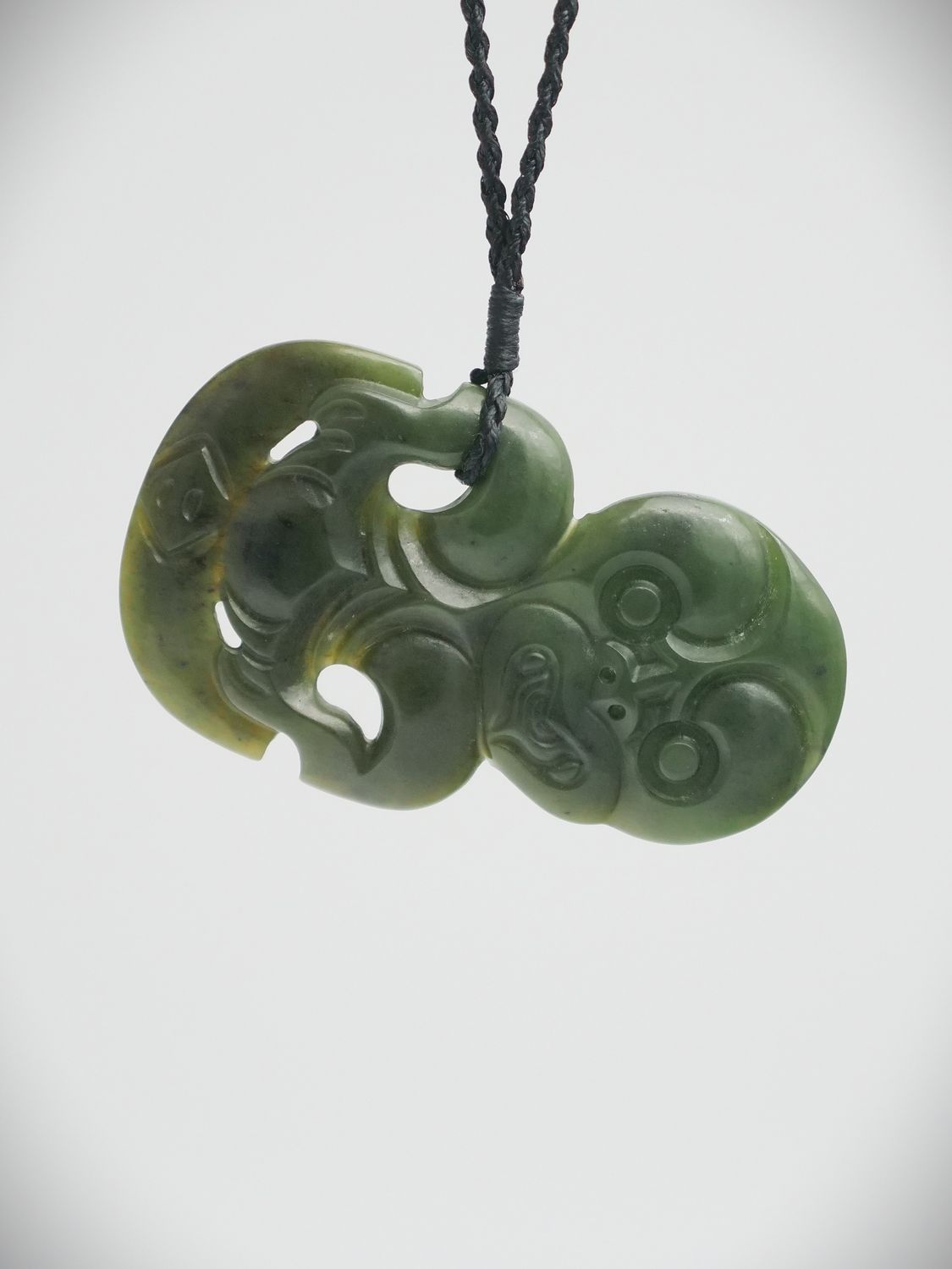Moko Pounamu Tiki Genuine NZ Kawakawa Stone  - Matakitaki