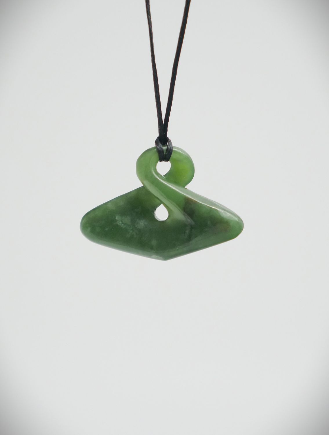 Moko Pounamu Contemporary Single Pikorua (Twist) NZ Genuine Kawakawa Greenstone - Waipiata Moko Pounamu Contemporary Single Pikorua (Twist) NZ Genuine Kawakawa Greenstone - Waipiata