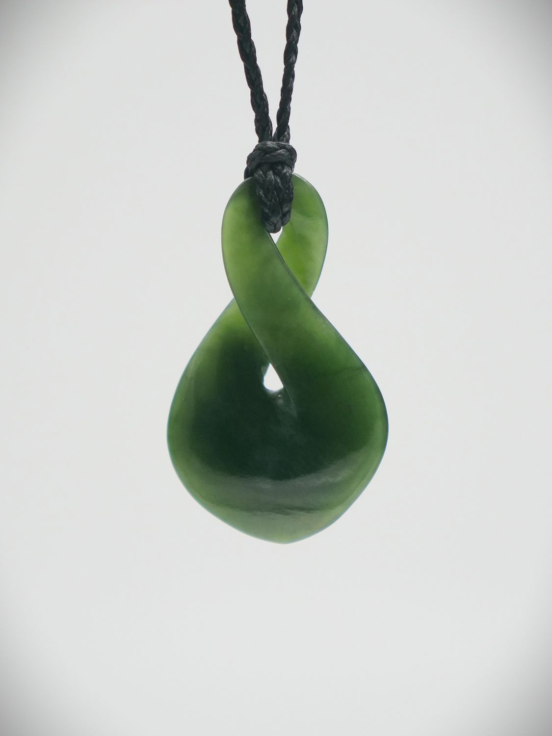 Moko Pounamu Single Pikorua (Twist) NZ Genuine Kawakawa Greenstone - Otematata Moko Pounamu Single Pikorua (Twist) NZ Genuine Kawakawa Greenstone - Otematata