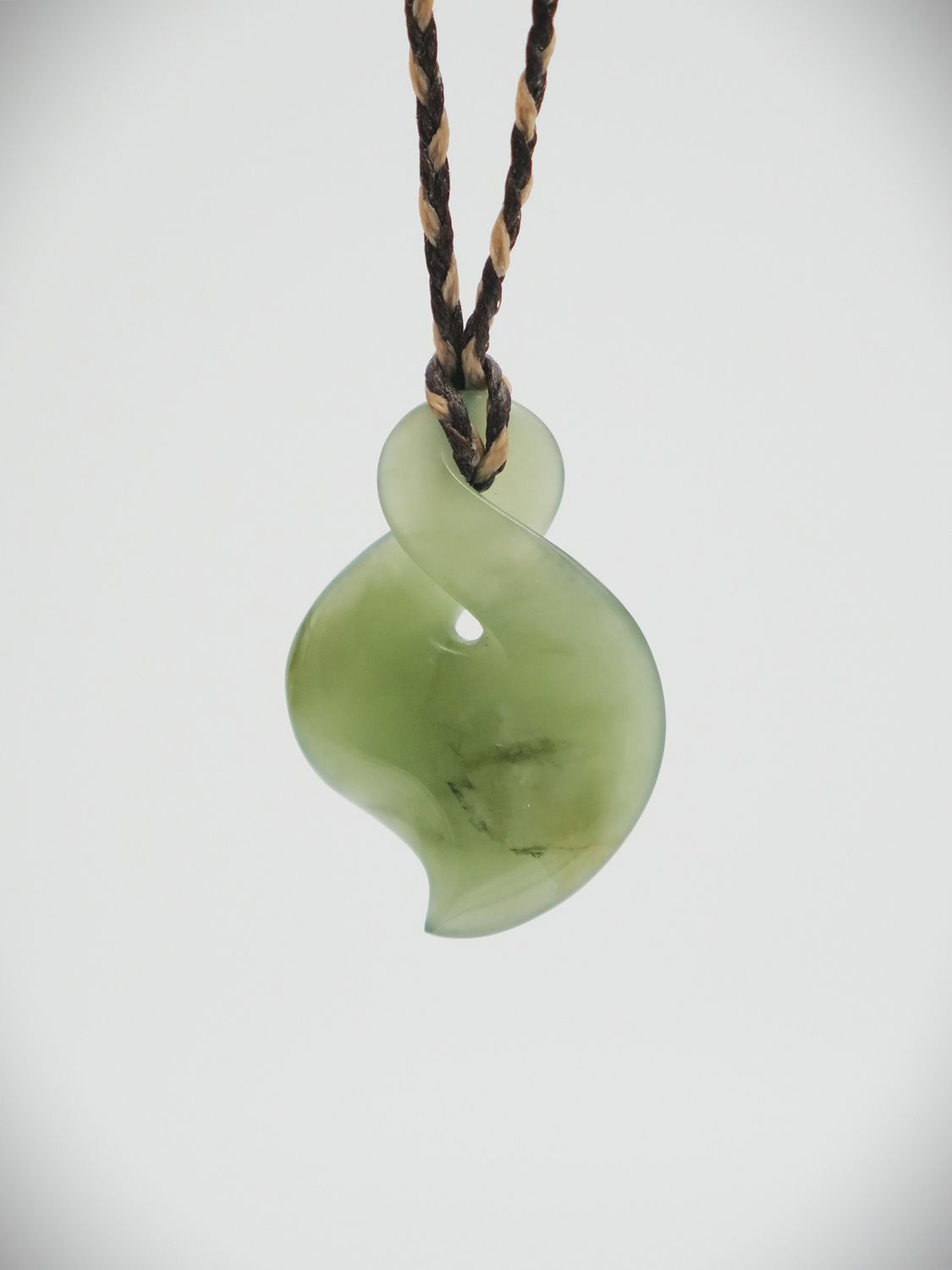 Moko Pounamu Single Pikorua (Twist) NZ Genuine Inanga Greenstone - Mataroa Moko Pounamu Single Pikorua (Twist) NZ Genuine Inanga Greenstone - Mataroa