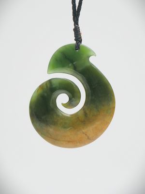 Moko Pounamu Koru NZ Genuine Marsden Flower Greenstone - Hawea Moko Pounamu Koru NZ Genuine Marsden Flower Greenstone - Hawea