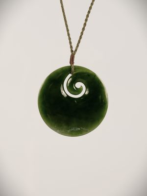 Moko Pounamu Koru NZ Genuine Kawakawa Greenstone - Ruapuna