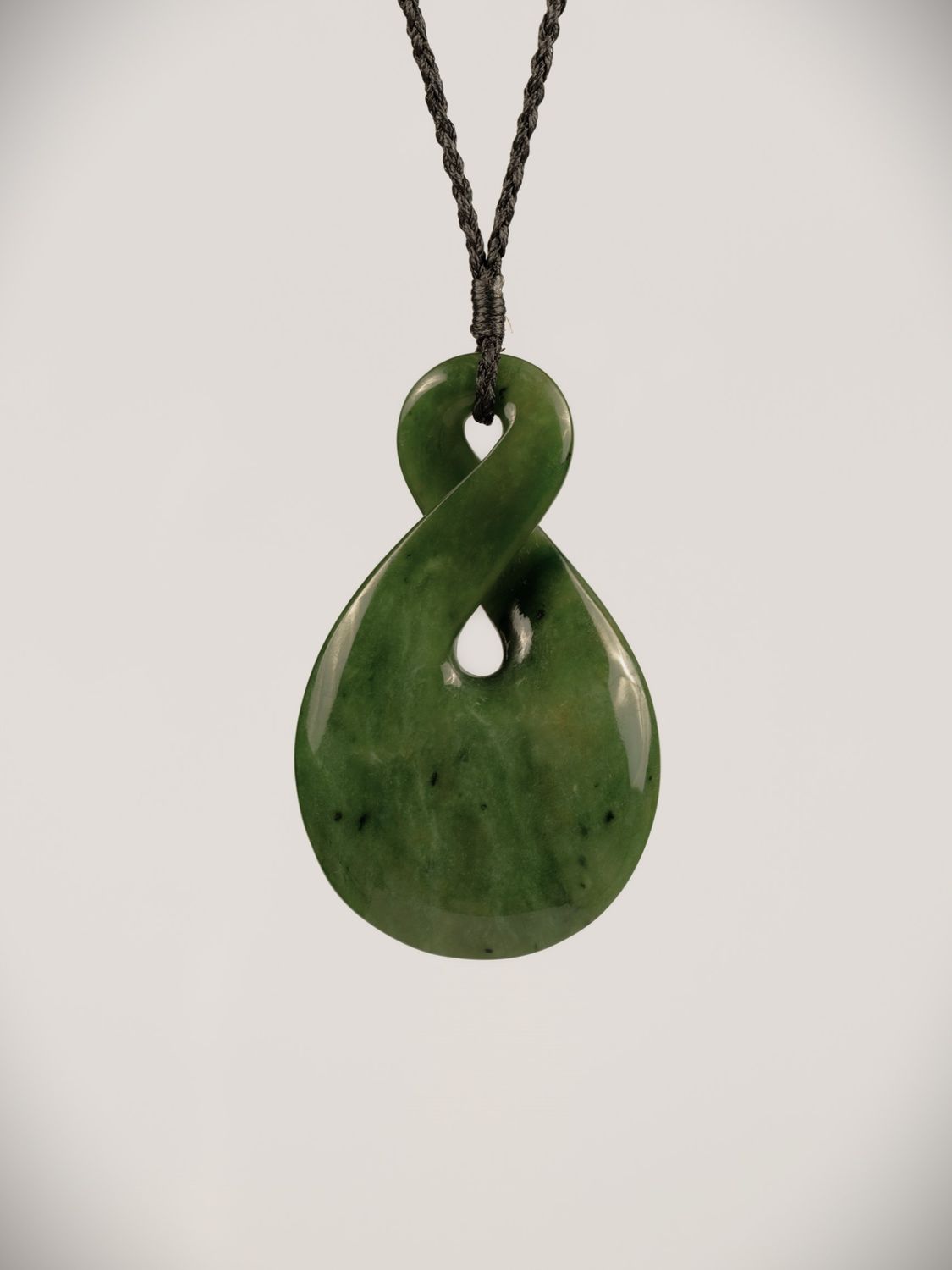 Moko Pounamu Single Pikorua (Twist) NZ Genuine Kokopu Greenstone - Anama Moko Pounamu Single Pikorua (Twist) NZ Genuine Kokopu Greenstone - Anama