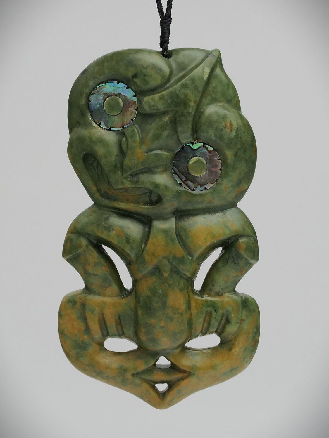 Moko Pounamu Hei Tiki NZ Genuine Marsden Flower Greenstone - Hokitika Moko Pounamu Hei Tiki NZ Genuine Marsden Flower Greenstone - Hokitika