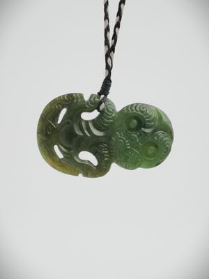 Moko Pounamu Black Ferns Hei Tiki Greenstone- BFHT1 Moko Pounamu Black Ferns Hei Tiki Greenstone- BFHT1