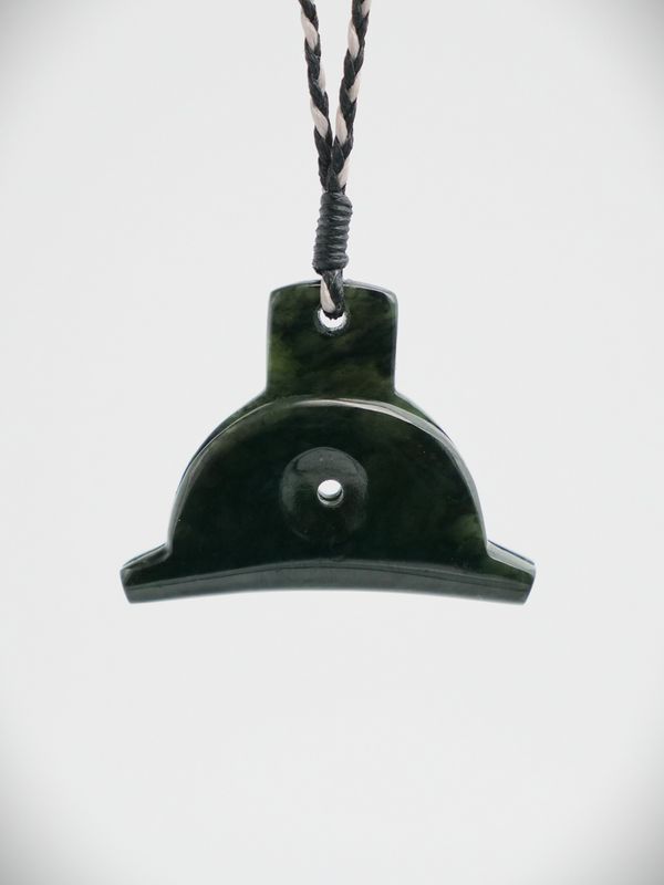 Moko Pounamu Black Ferns Shepherds Whistle Greenstone - BFSW