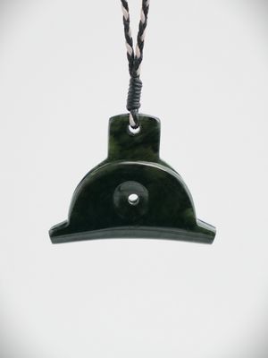 Moko Pounamu Black Ferns Shepherds Whistle Greenstone - BFSW