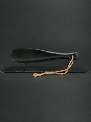 Moko Pounamu Mere Sculpture NZ Genuine Kawakawa Pounamu - Taukihepa Moko Pounamu Mere Sculpture NZ Genuine Kawakawa Pounamu - Taukihepa