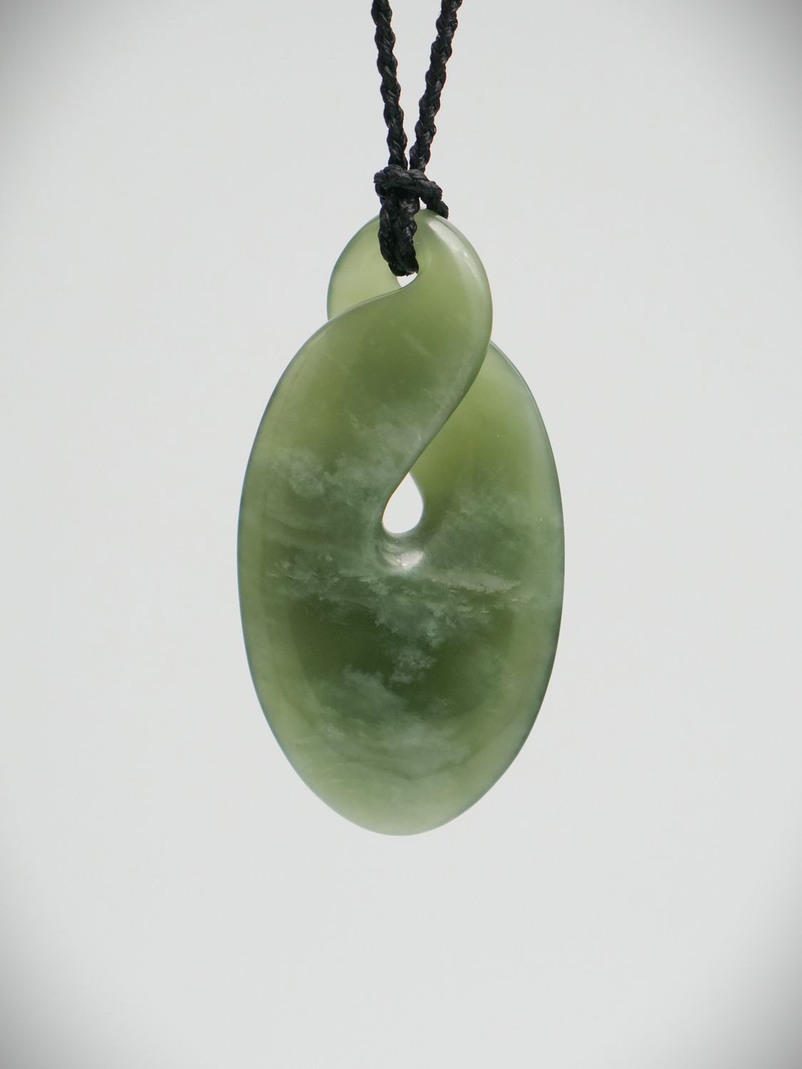 Moko Pounamu Contemporary Pikorua NZ Genuine Kahurangi Flower Greenstone - Oamaru Moko Pounamu Contemporary Pikorua NZ Genuine Kahurangi Flower Greenstone - Oamaru