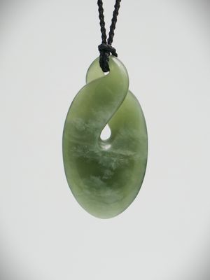 Moko Pounamu Contemporary Pikorua NZ Genuine Kahurangi Flower Greenstone - Oamaru Moko Pounamu Contemporary Pikorua NZ Genuine Kahurangi Flower Greenstone - Oamaru